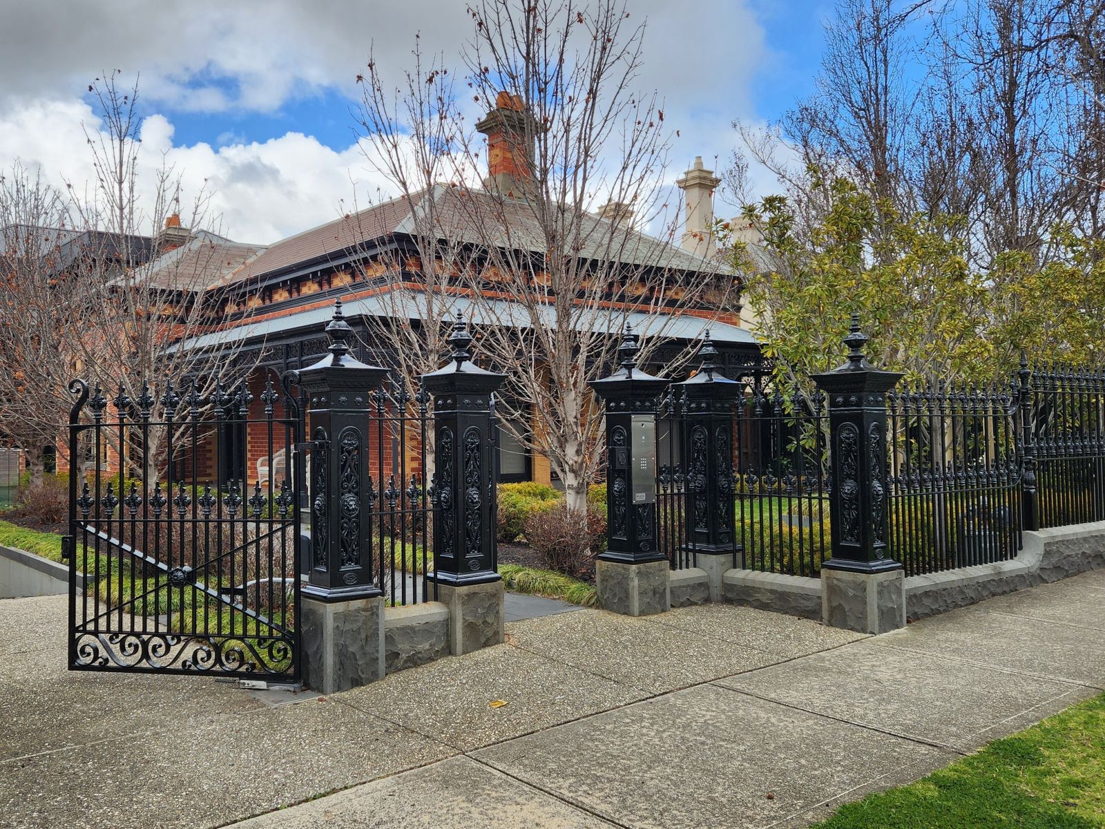 decorative lacework, wrought iron fences provide classic painting